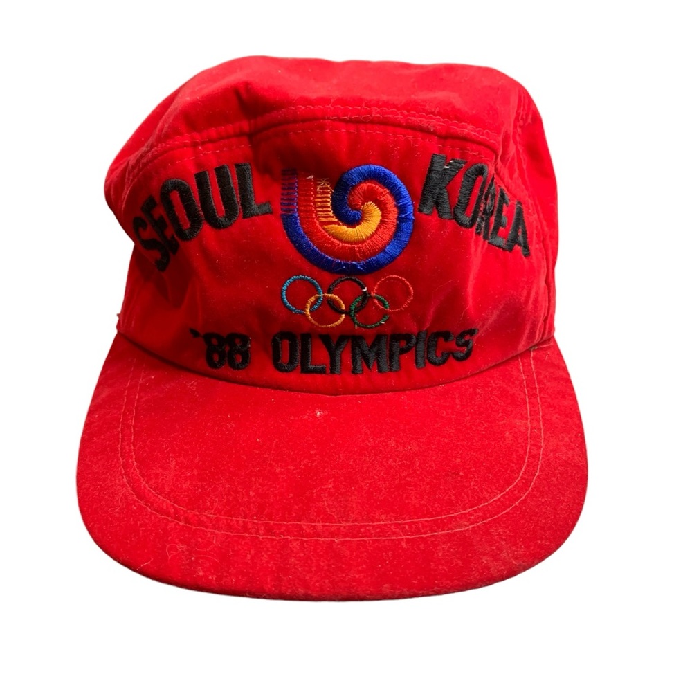 Vintage Velvet 1988 Olympics Hat--Seoul Korea '88  Red